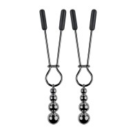 Selopa Beaded Nipple Clamps - Black Chrome