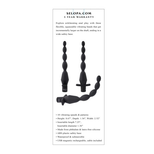 Selopa Vibrating Butt Beads - Black