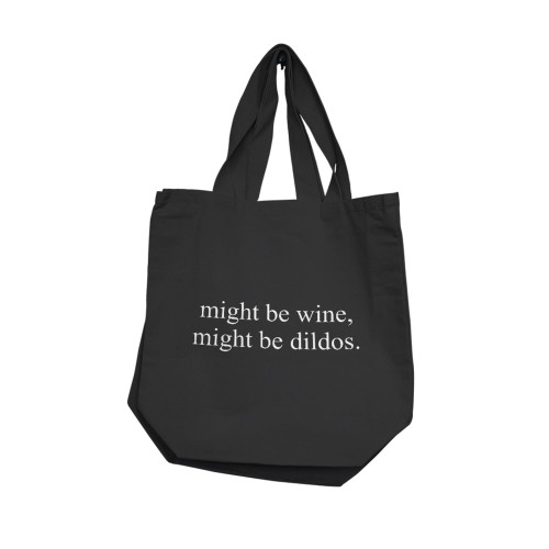 Nobu Might Be Wine, Might Be Dildos Reusable Tote - Black