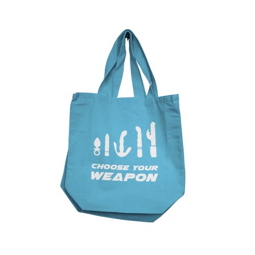 Nobu Choose Your Weapon Reusable Tote Blue