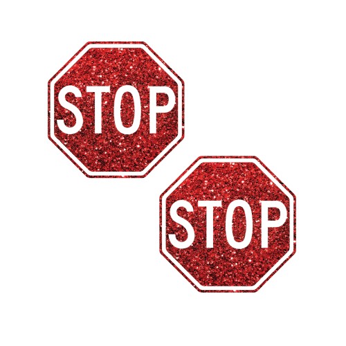 Neva Nude Stop Sign Glitter Pasties