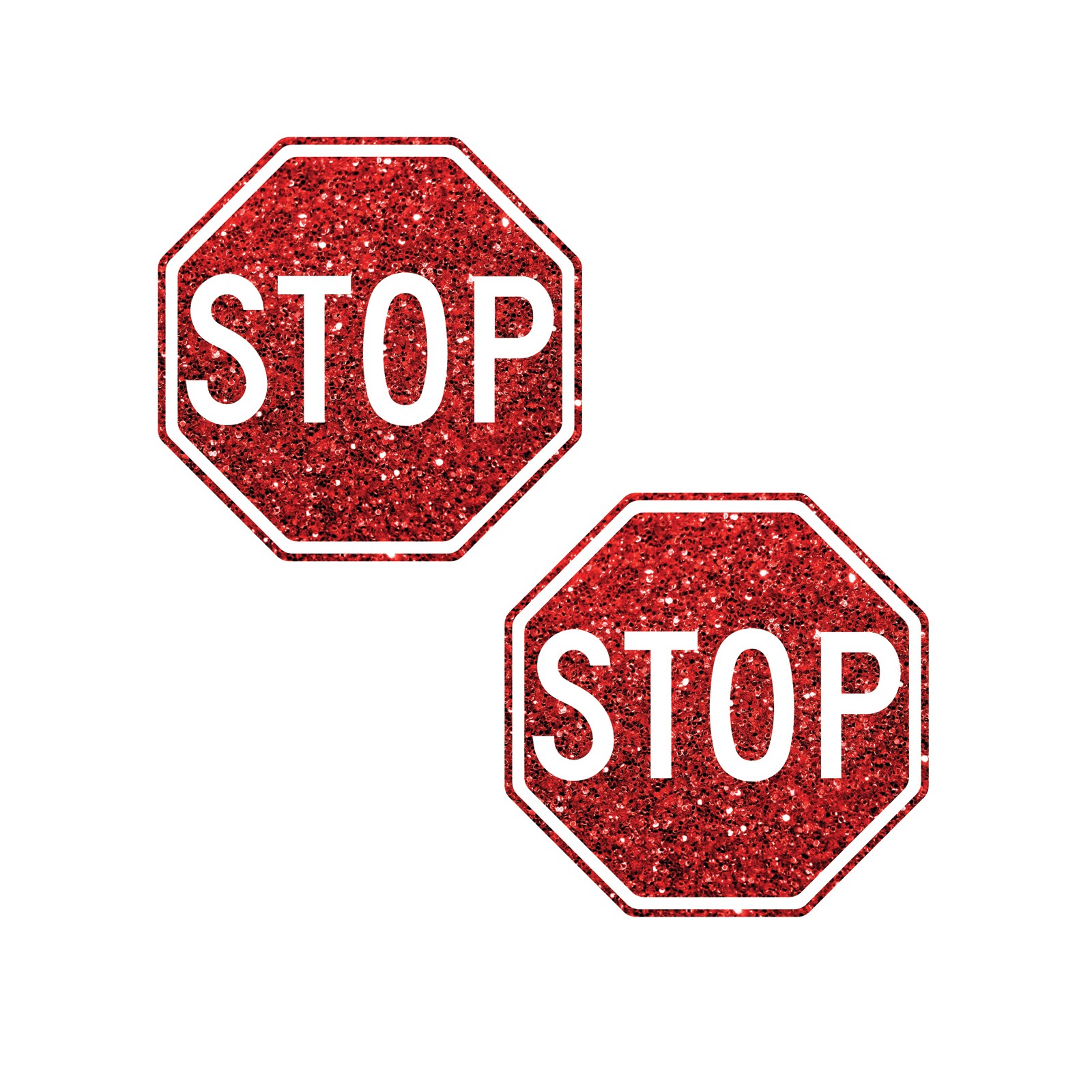 Neva Nude Stop Sign Glitter Pasties