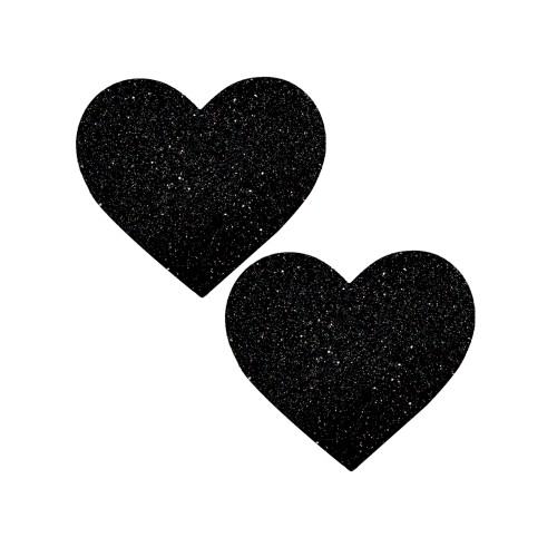 Neva Nude Glitter Heart Pasties for Larger Breasts