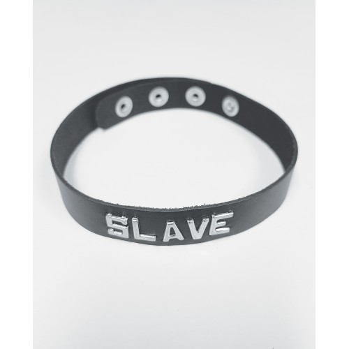 Collar de Cuero Spartacus SLAVE Negro