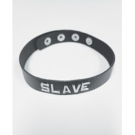 Collar de Cuero Spartacus SLAVE Negro