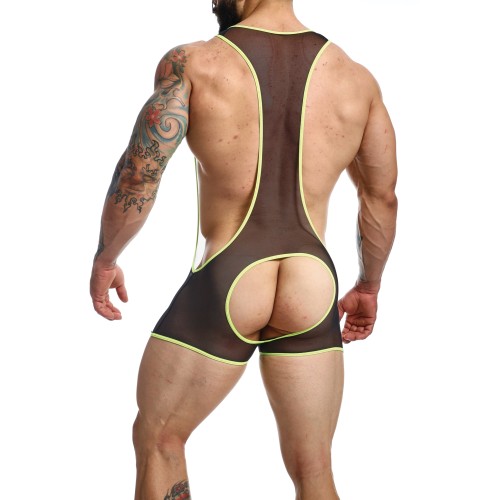 Male Basics MOB Singlet Black Lime Large