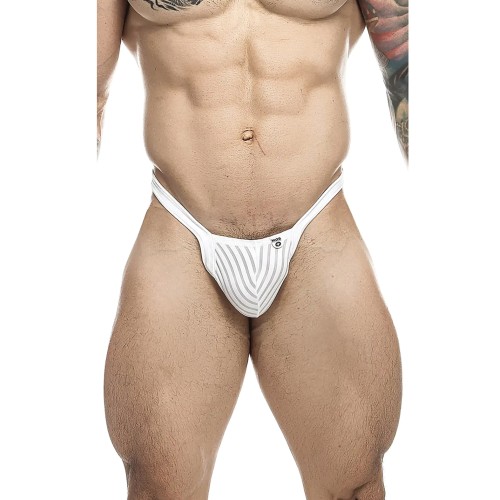 Male Basics Y Buns Thong White Sheer LG