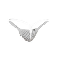 Male Basics Y Buns Thong White Sheer LG