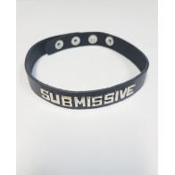 Collar de Cuero Spartacus SUBMISSIVE Negro