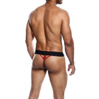 Male Basics Neon Thong Red Large