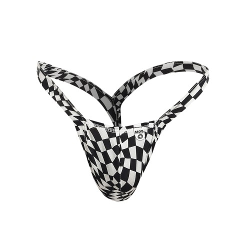 Male Basics Y Buns Thong Checkers XL