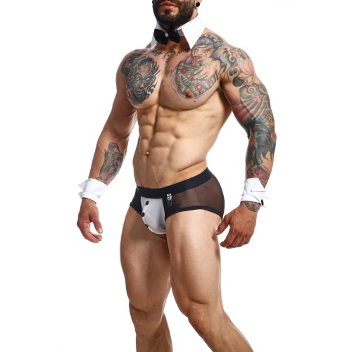 Briefs Male Basics MOB Maitre D Lazo Puños Franceses Negro Blanco LG