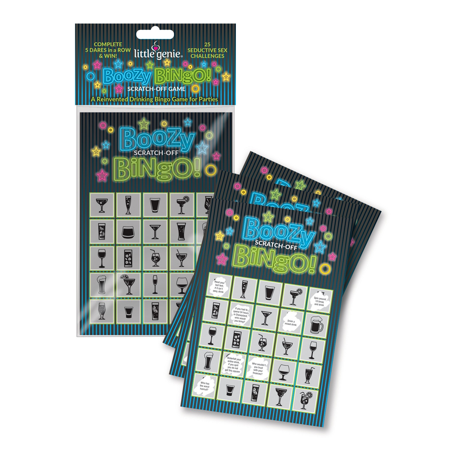 Juego de Beber Boozy Bingo con Tarjetas para Raspar