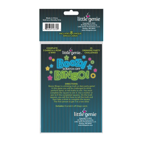 Juego de Beber Boozy Bingo con Tarjetas para Raspar