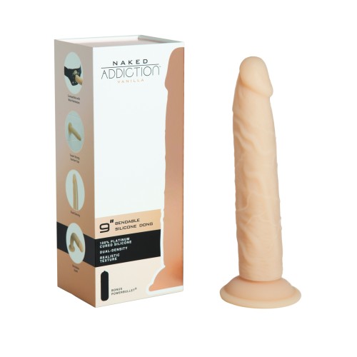 Naked Addiction 9" Dual Density Silicone Dildo - Vanilla