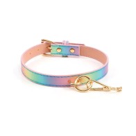 Hello Sexy Iridescent Rainbow Collar and Leash