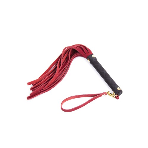 Flogger Mini de Cuero Rojo