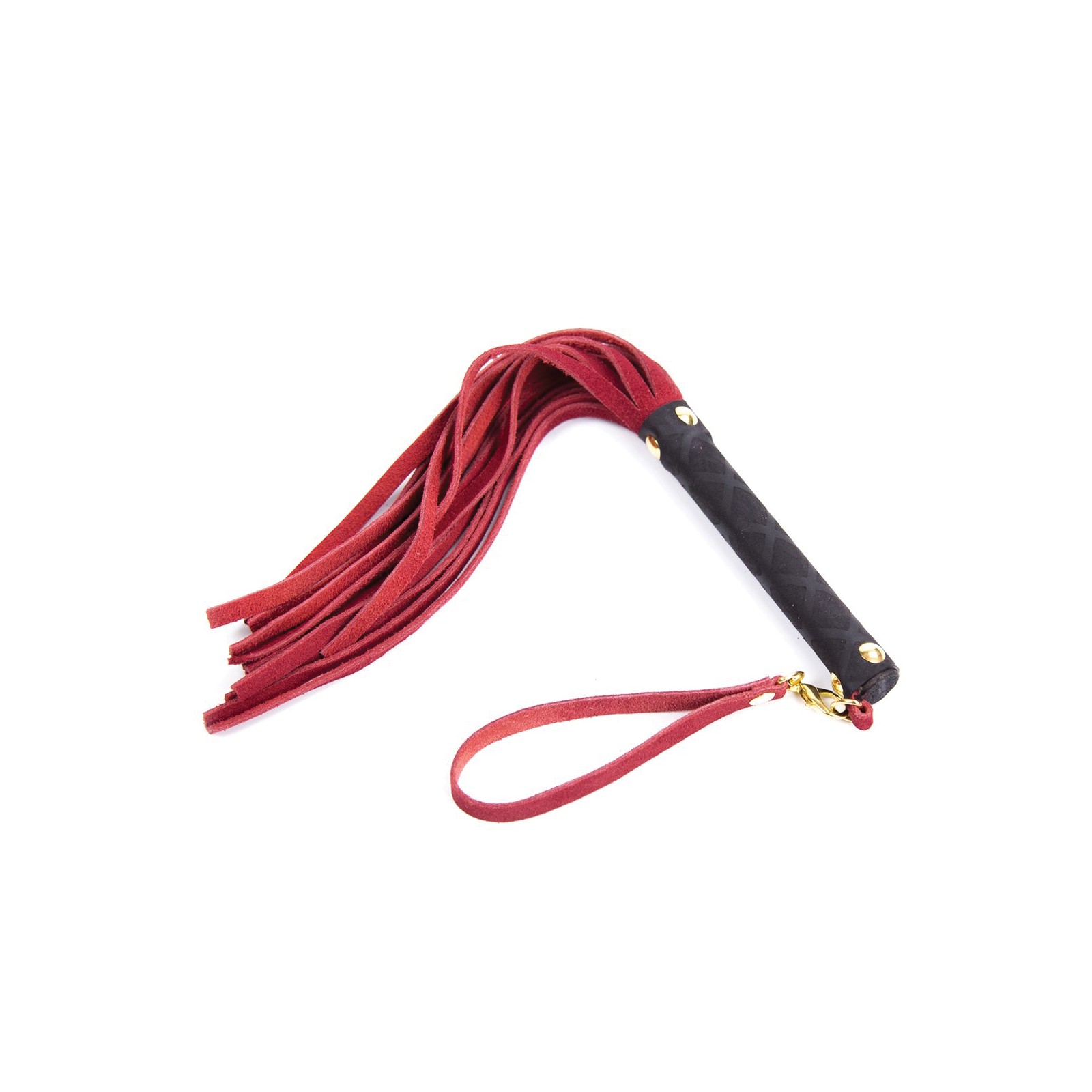 Flogger Mini de Cuero Rojo