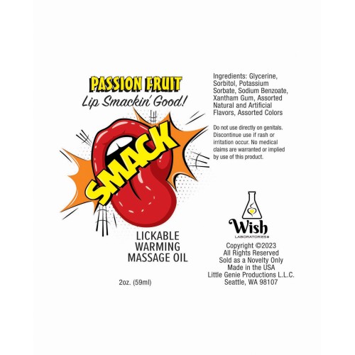 Smack Warming Massage Oil in Passion Fruit Flavor