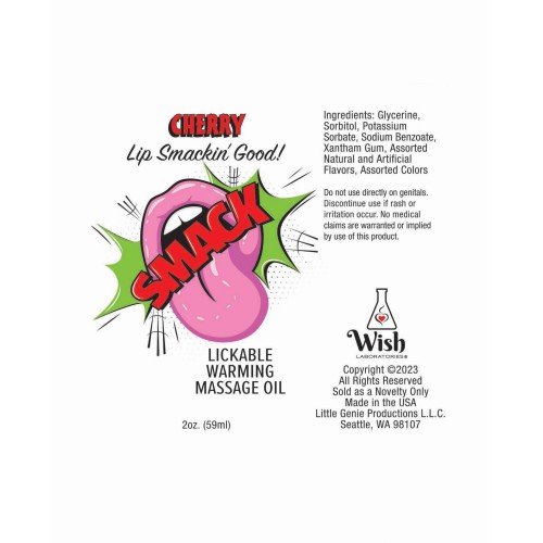 Smack Cherry Warming Massage Oil 2 oz