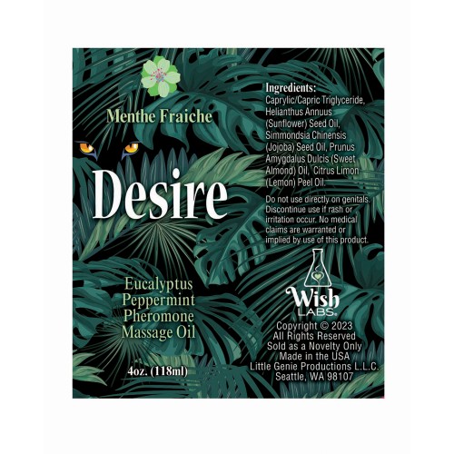 Desire Pheromone Massage Oil - Eucalyptus/Peppermint