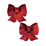 Pastease Holographic Breast Covers Red Bow