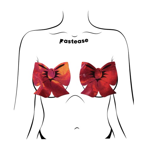 Pastease Holographic Breast Covers Red Bow