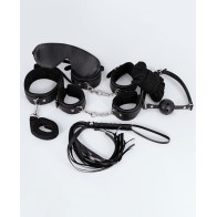 Lust PU Leather 7 Pack Lite Bondage Set - Black