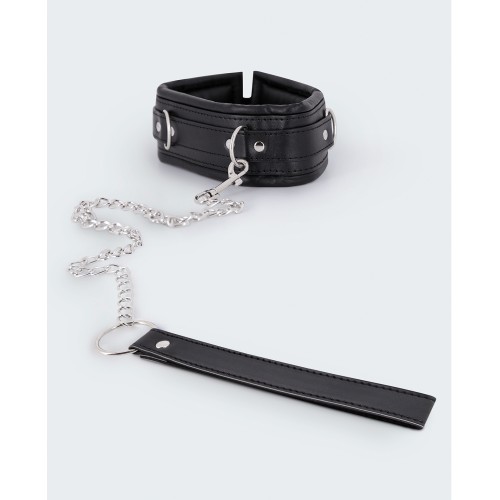 Conjunto Collar y Correa PU Leather Lust - Bondage Elegante