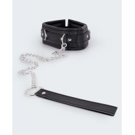 Conjunto Collar y Correa PU Leather Lust - Bondage Elegante