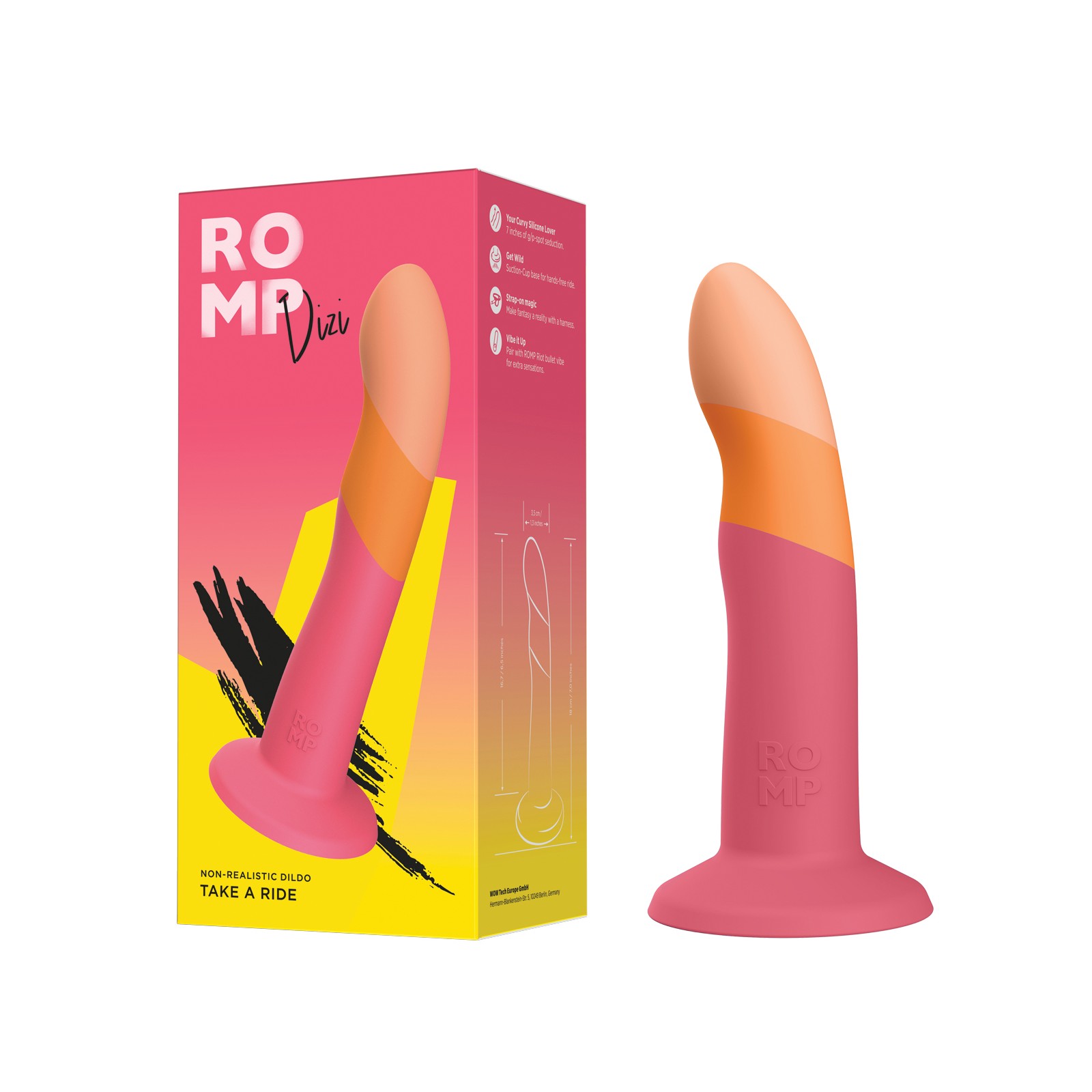 Dildo Curvo ROMP Dizi 3 Colores para Placer Intenso