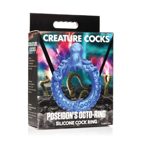 Creature Cocks Poseidon Silicone Cock Ring Blue