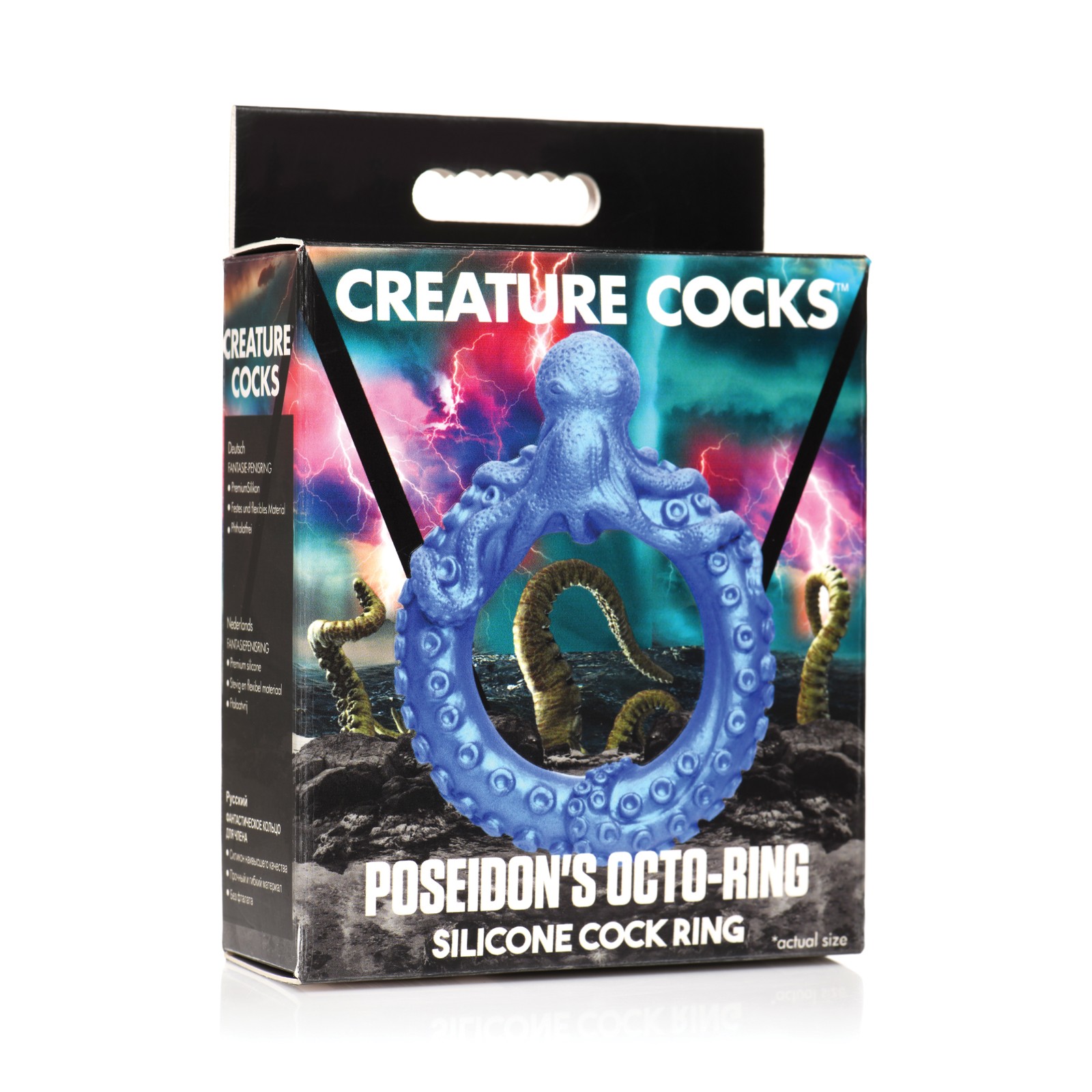 Creature Cocks Poseidon Silicone Cock Ring Blue