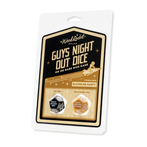 Wood Rocket Guys Night Out Do or Dare Dice Game Black