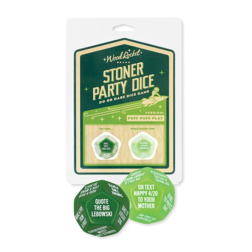 Wood Rocket Stoner Party Dice Game Green