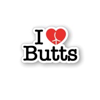 Wood Rocket I Love Butts Pin - Cute and Fun Accessory