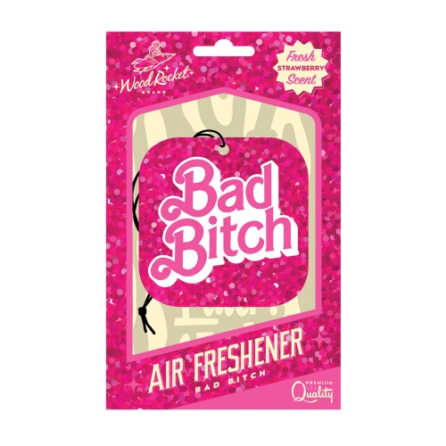 Ambientador Wood Rocket Bad Bitch para fragancia fresca de fresa