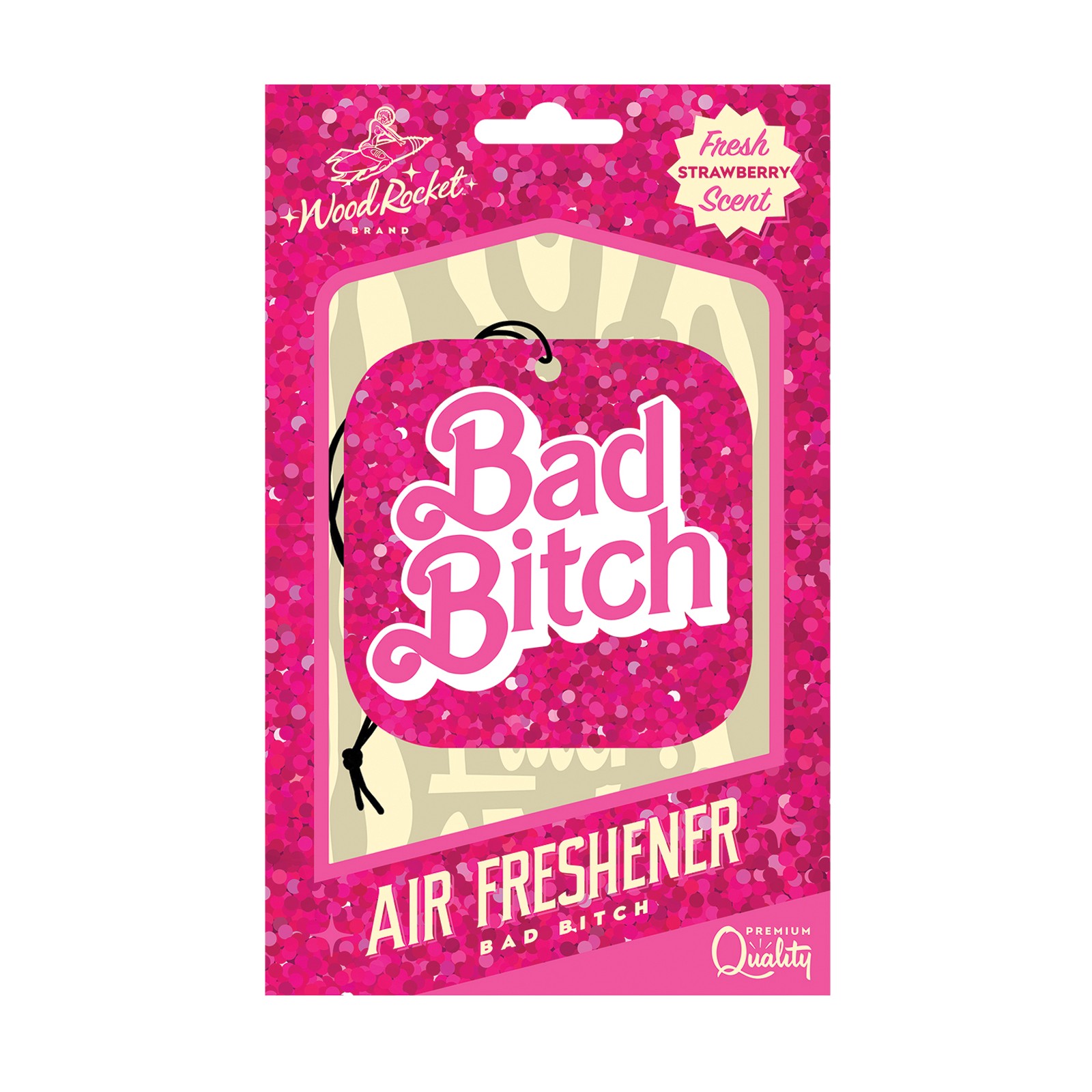 Ambientador Wood Rocket Bad Bitch para fragancia fresca de fresa