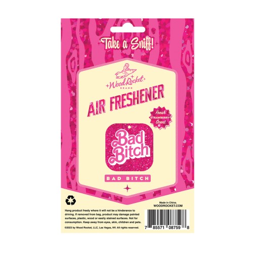 Ambientador Wood Rocket Bad Bitch para fragancia fresca de fresa