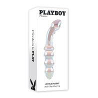 Dildo de Cristal Playboy Pleasure Jewels Doble con Perlas Anales