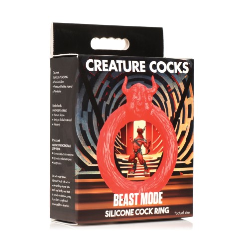 Creature Cocks Beast Mode Silicone Cock Ring - Red