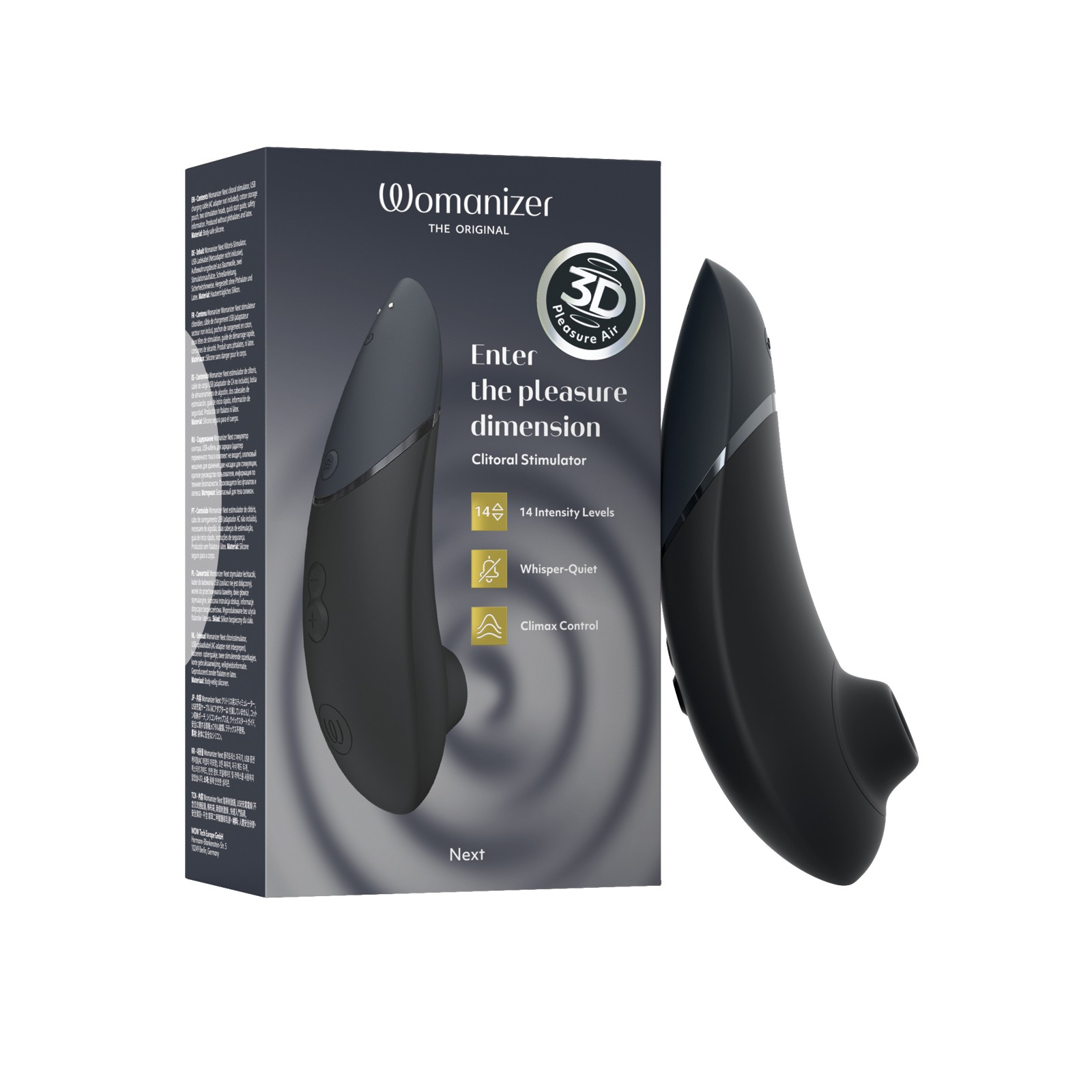 Womanizer Next 3D Control Clímax Aire de Placer Negro