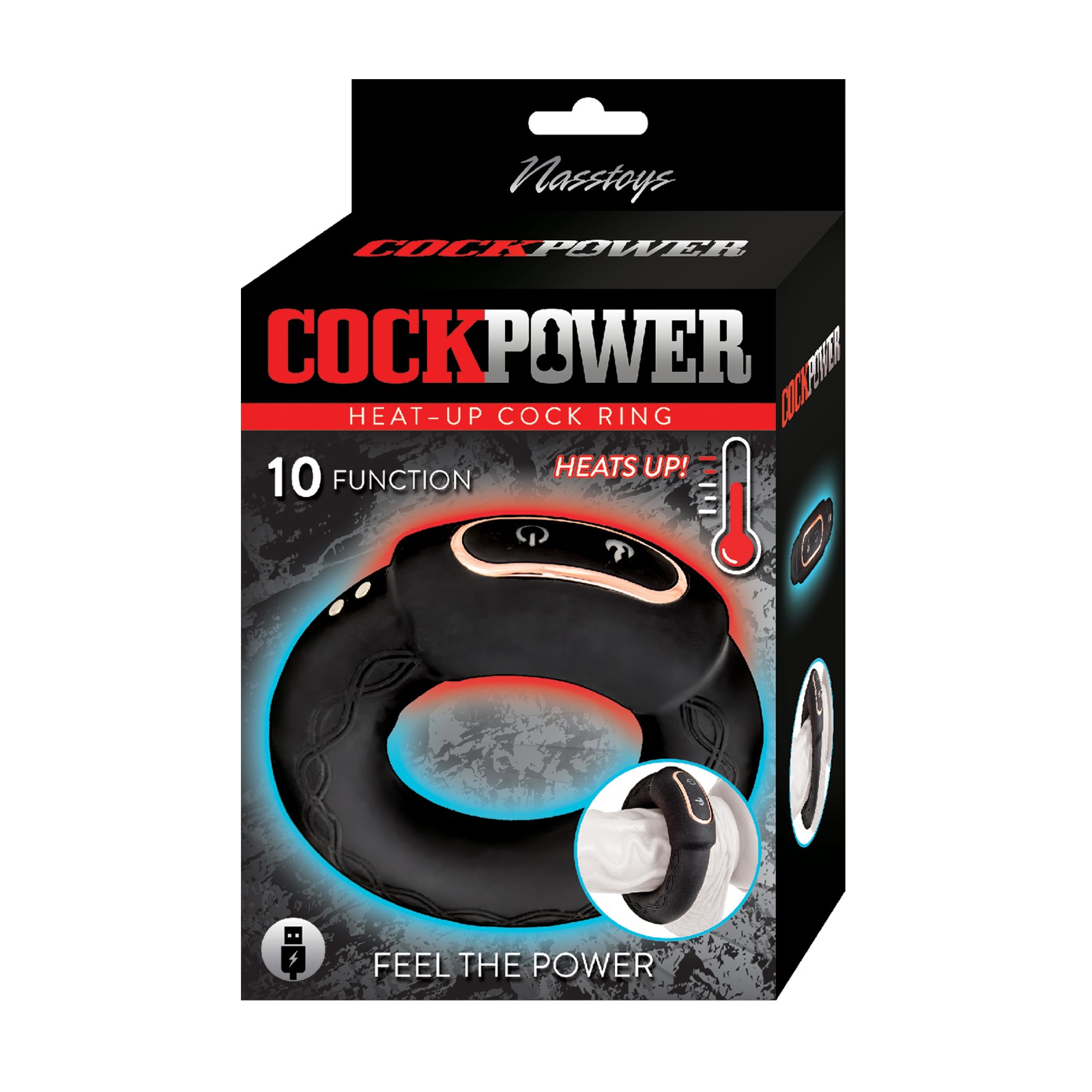 Cockpower Heat Up Cock Ring - Rechargeable Pleasure