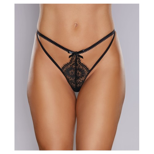 Adore Dreaming Lace Thong Black O/S