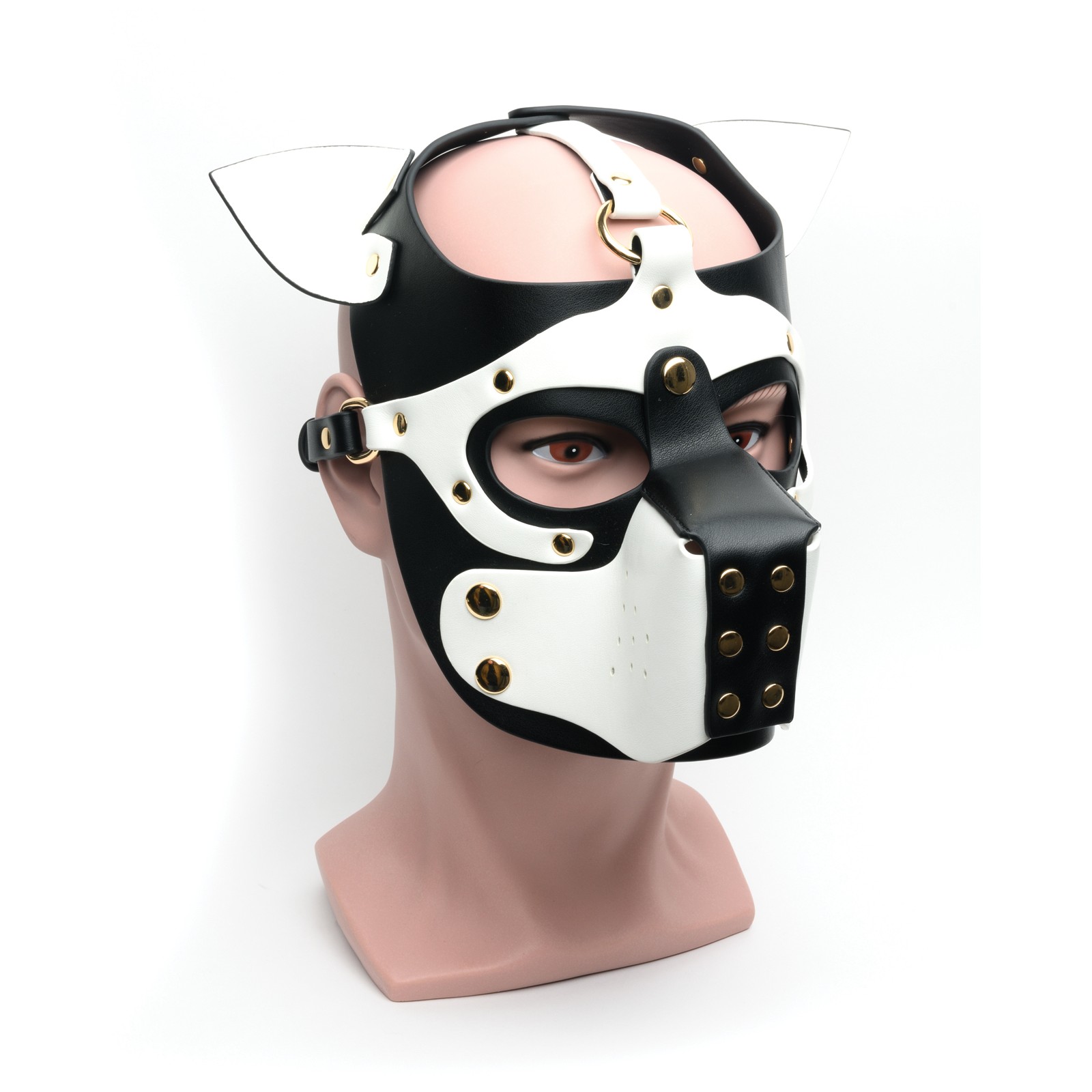 Capucha de Bondage Pup 665 - Talla Única Negro/Blanco