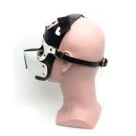 665 Bondage Pup Hood - O/S Black/White