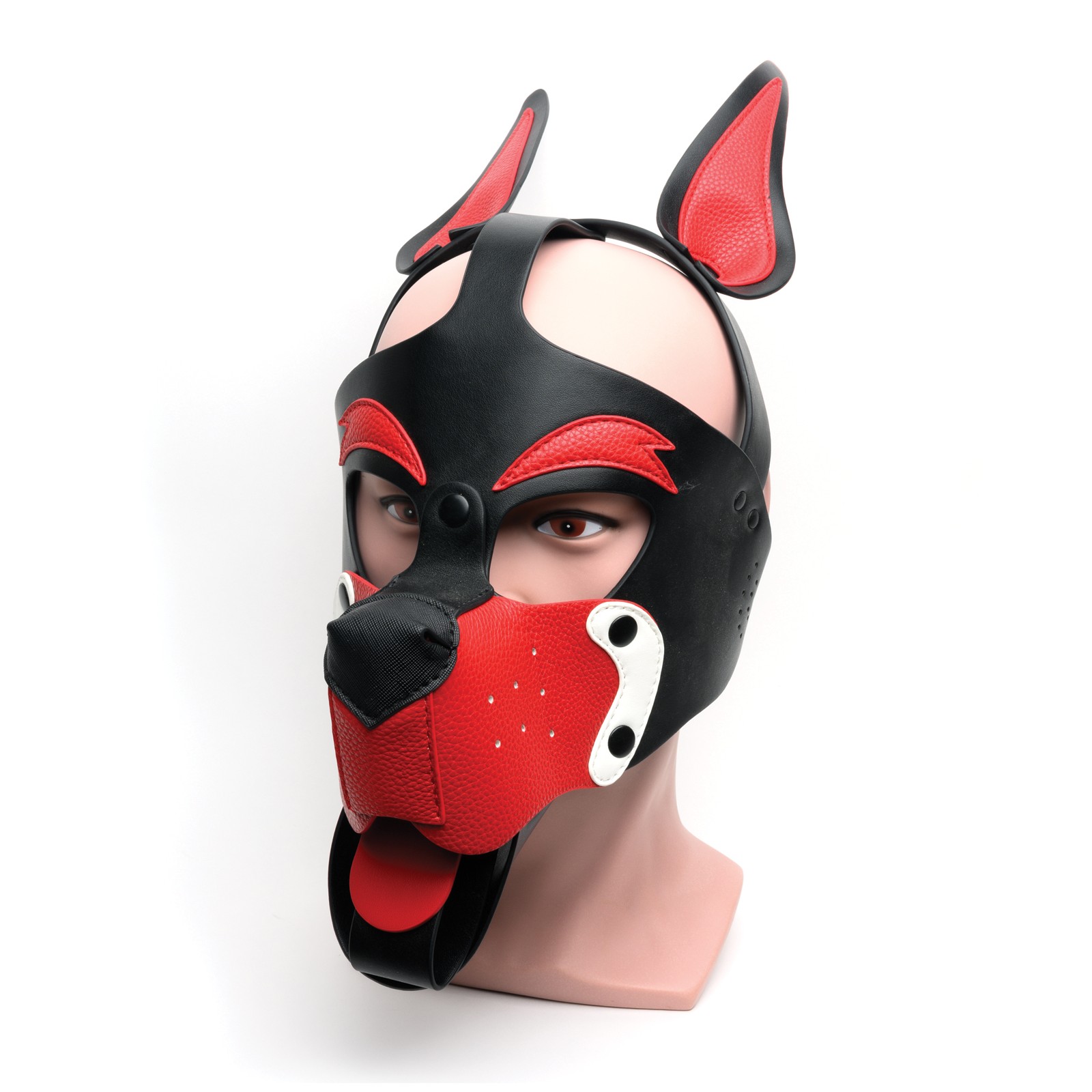 665 Playful Pup Hood Black Red White O/S - Fetish Fun