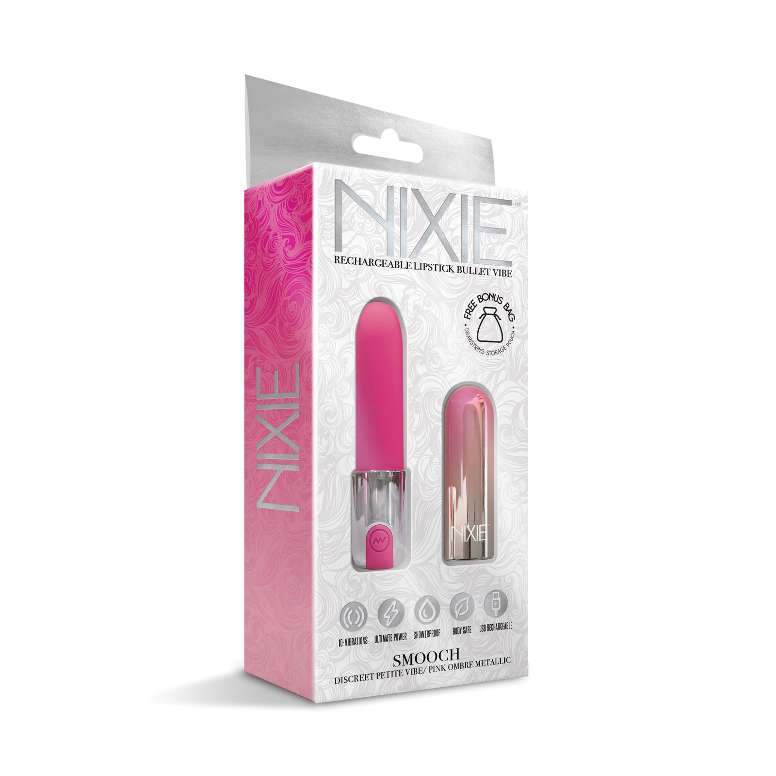 Nixie Smooch Pink Ombre Lipstick Vibrator