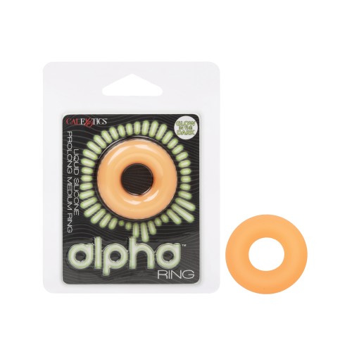 Alpha Liquid Silicone Glow in the Dark Cock Ring - Medium