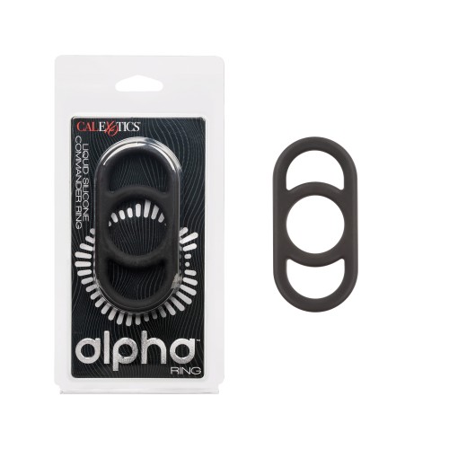 Alpha Liquid Silicone Commander Cock Ring Black